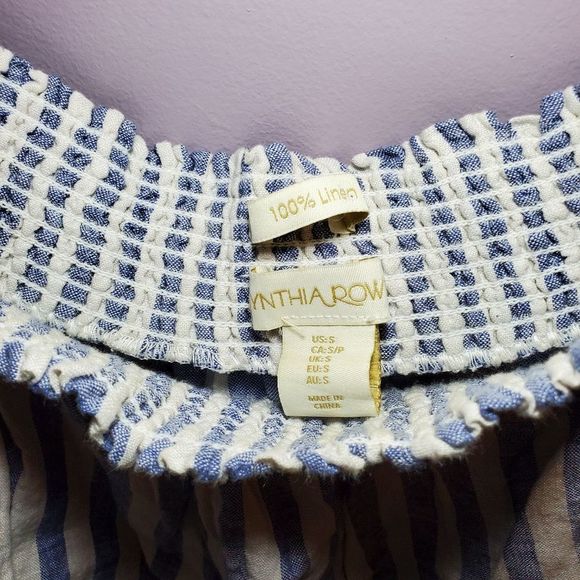 Cynthia Rowley Off the Shoulder 100% Linen Dress Size Small - Picture 7 of 7